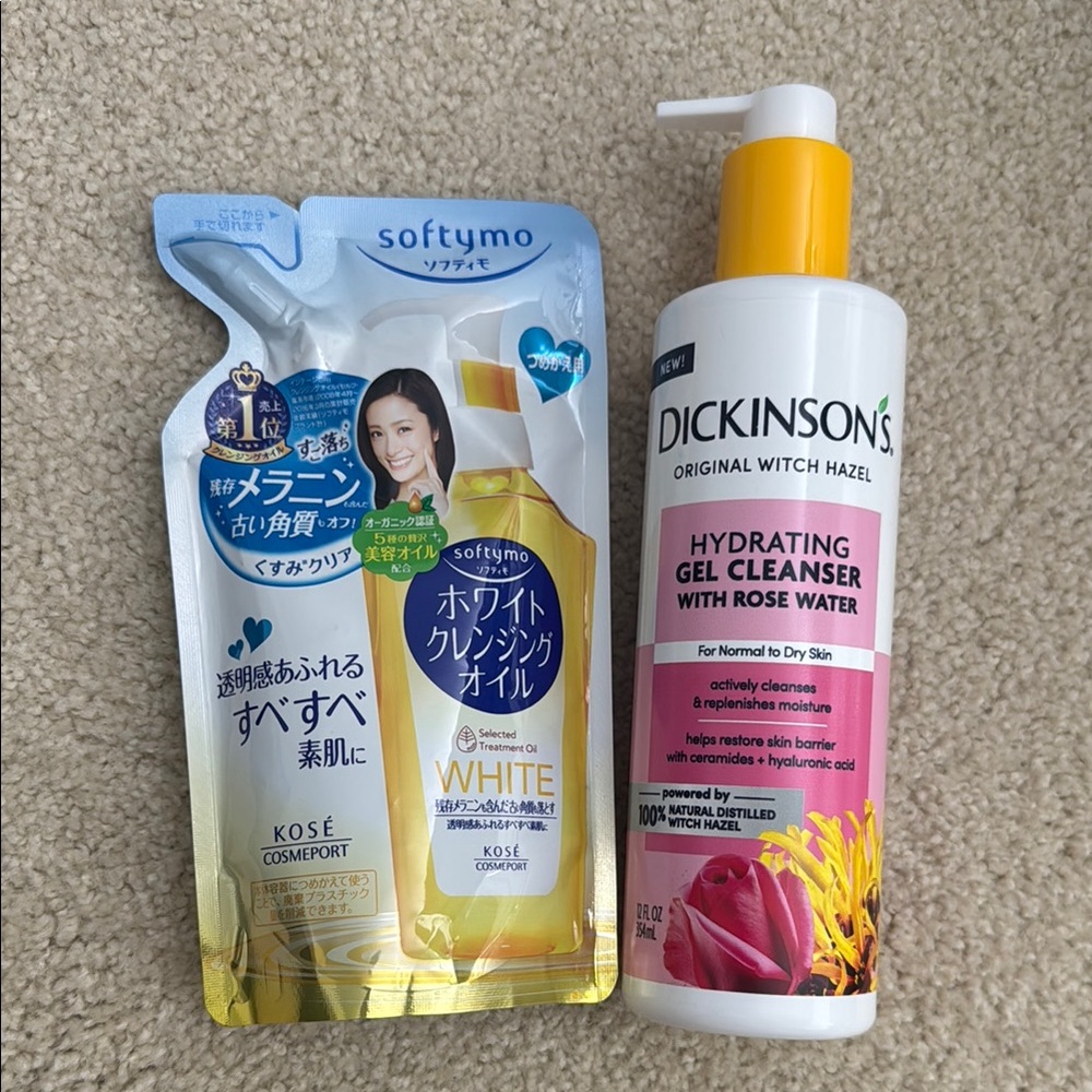 Softymo cleansing oil and DICKINSONS gel cleanser duo set New